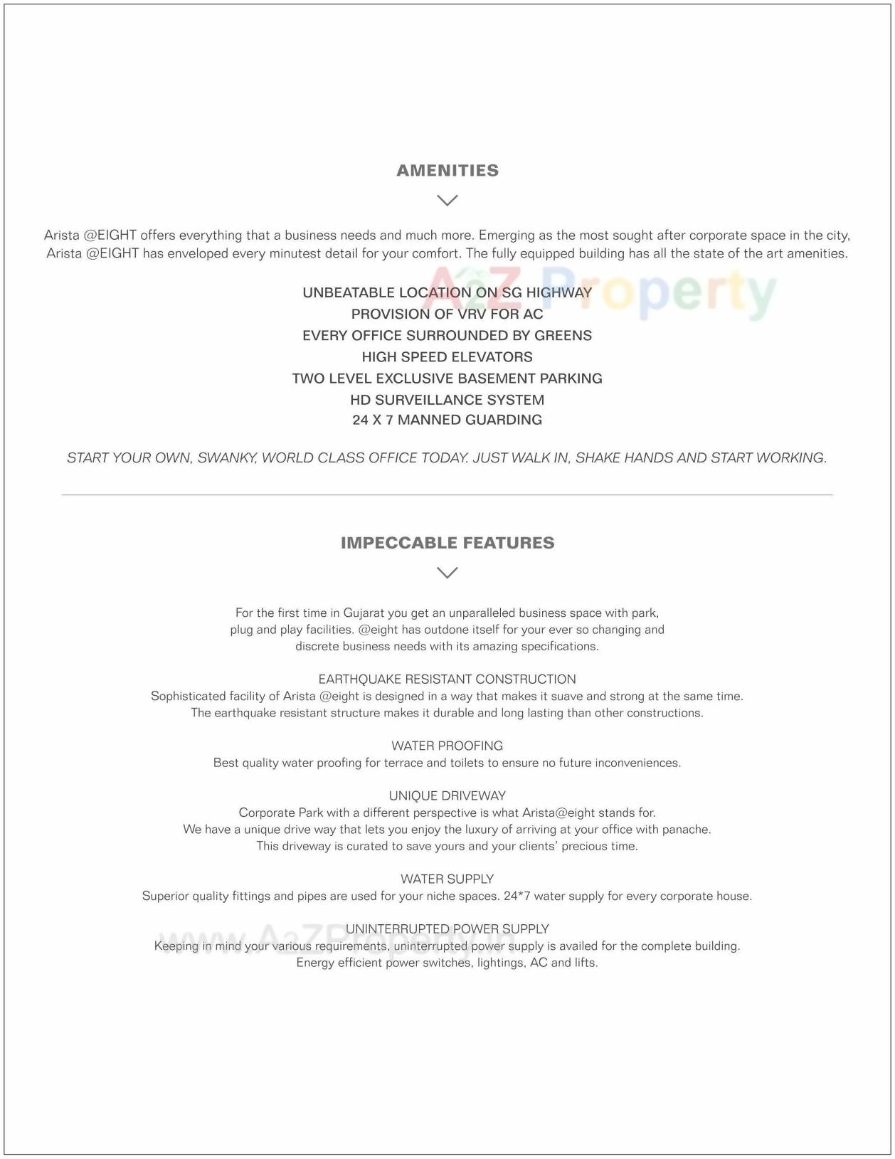 Amenities of @ Eight