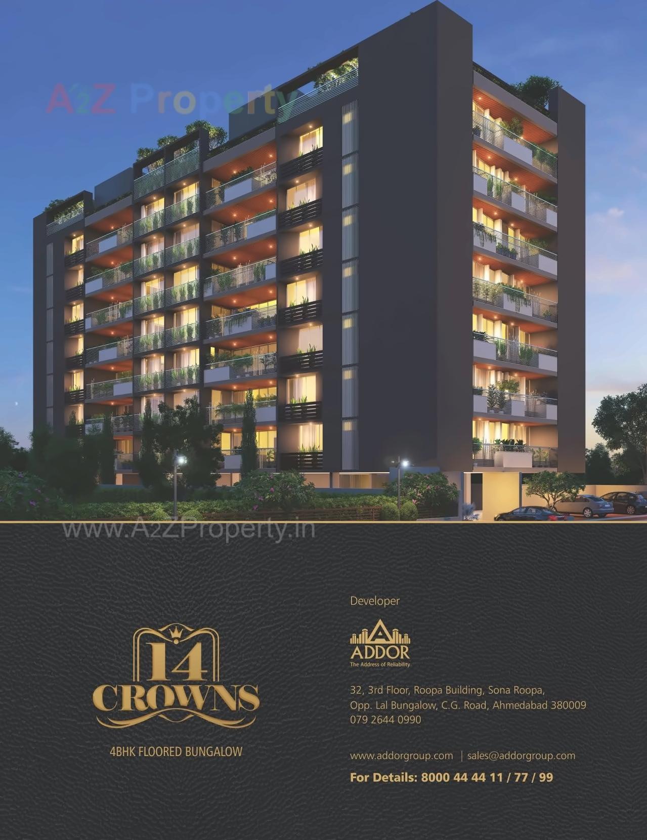 3D Elevation of real estate project 14 Crowns located at Gulbai-tekra, Ahmedabad, Gujarat