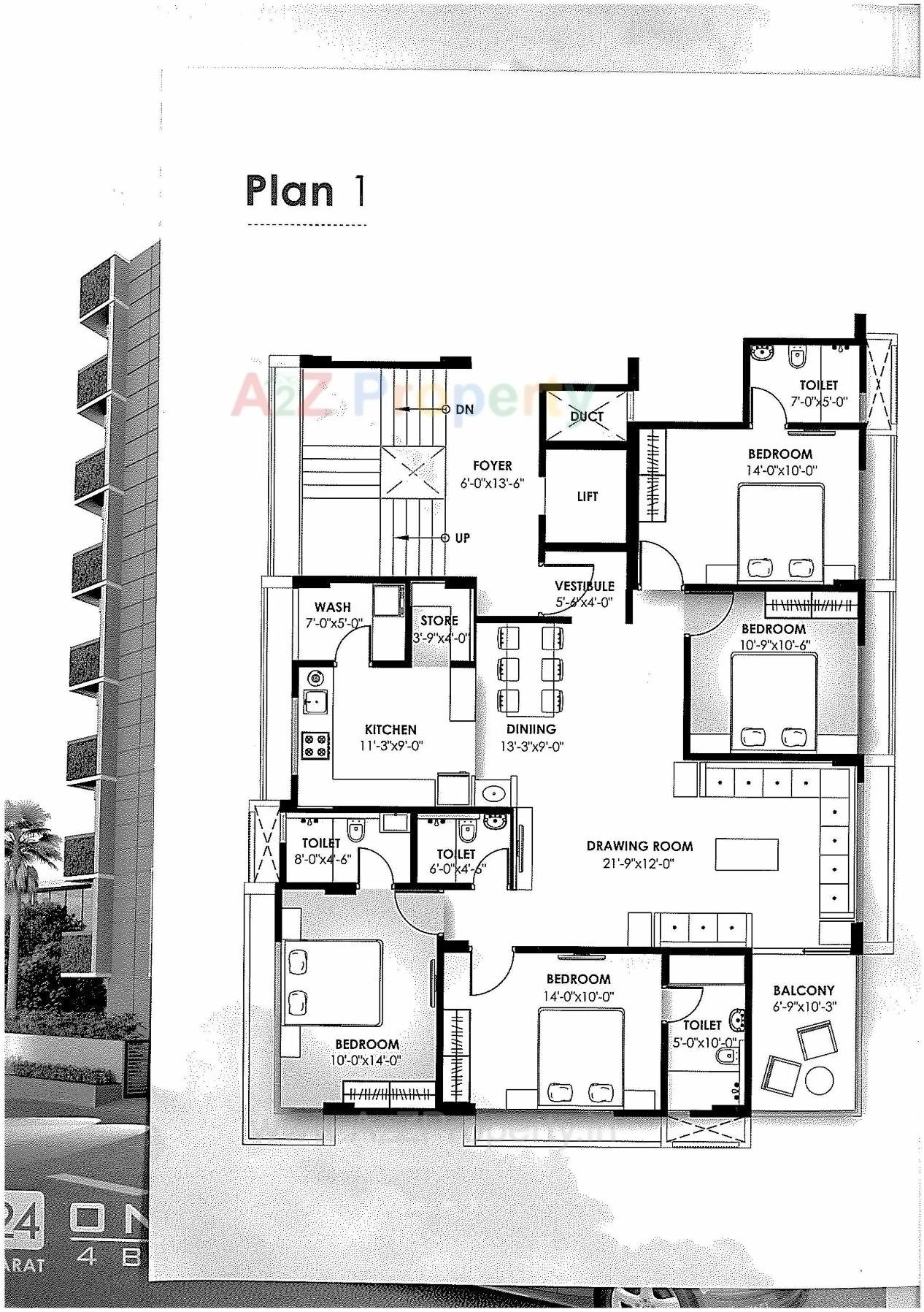 Layout of real estate project 24 Carat Onyx located at Vadaj, Ahmedabad, Gujarat