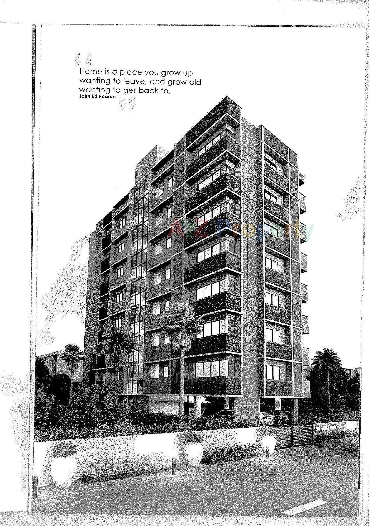 3D Elevation of real estate project 24 Carat Onyx located at Vadaj, Ahmedabad, Gujarat