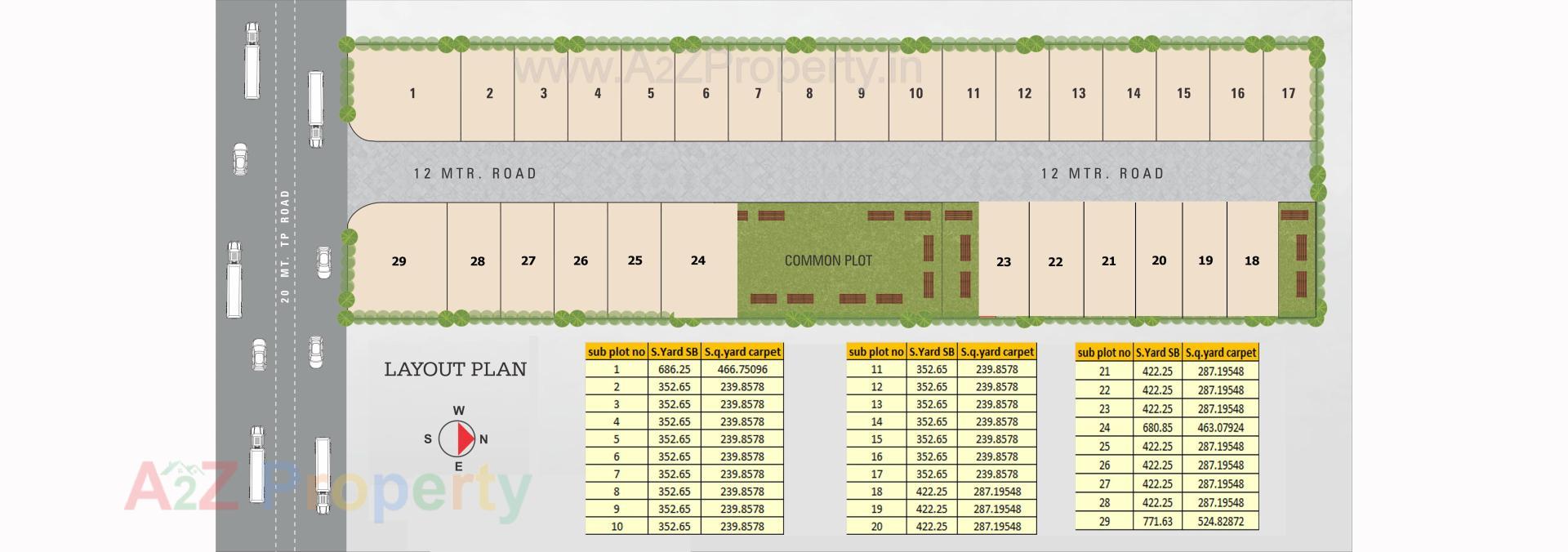 Layout of real estate project 7 Oak Smart City located at Dholera, Ahmedabad, Gujarat