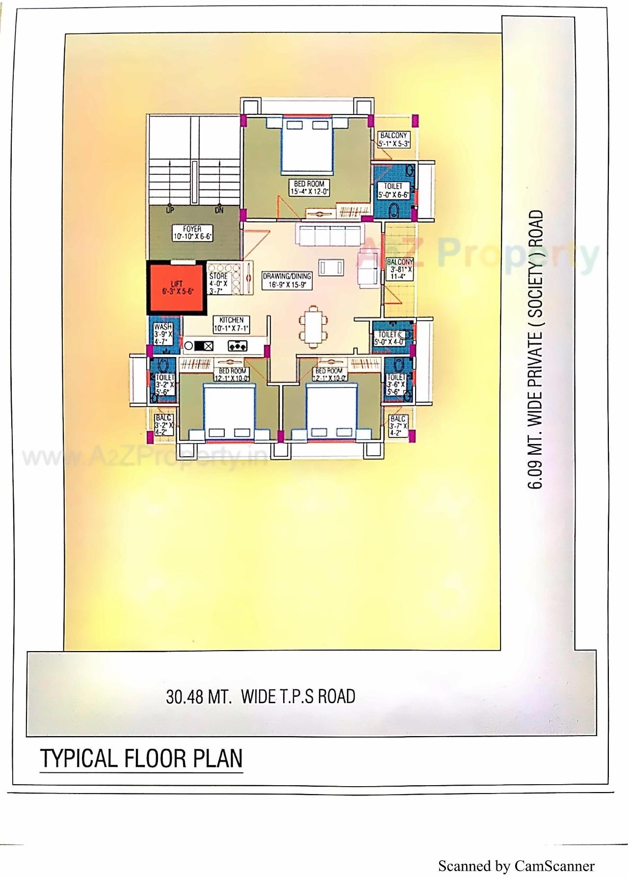 Layout of real estate project Aadarsh Apartment located at Manipur, Ahmedabad, Gujarat