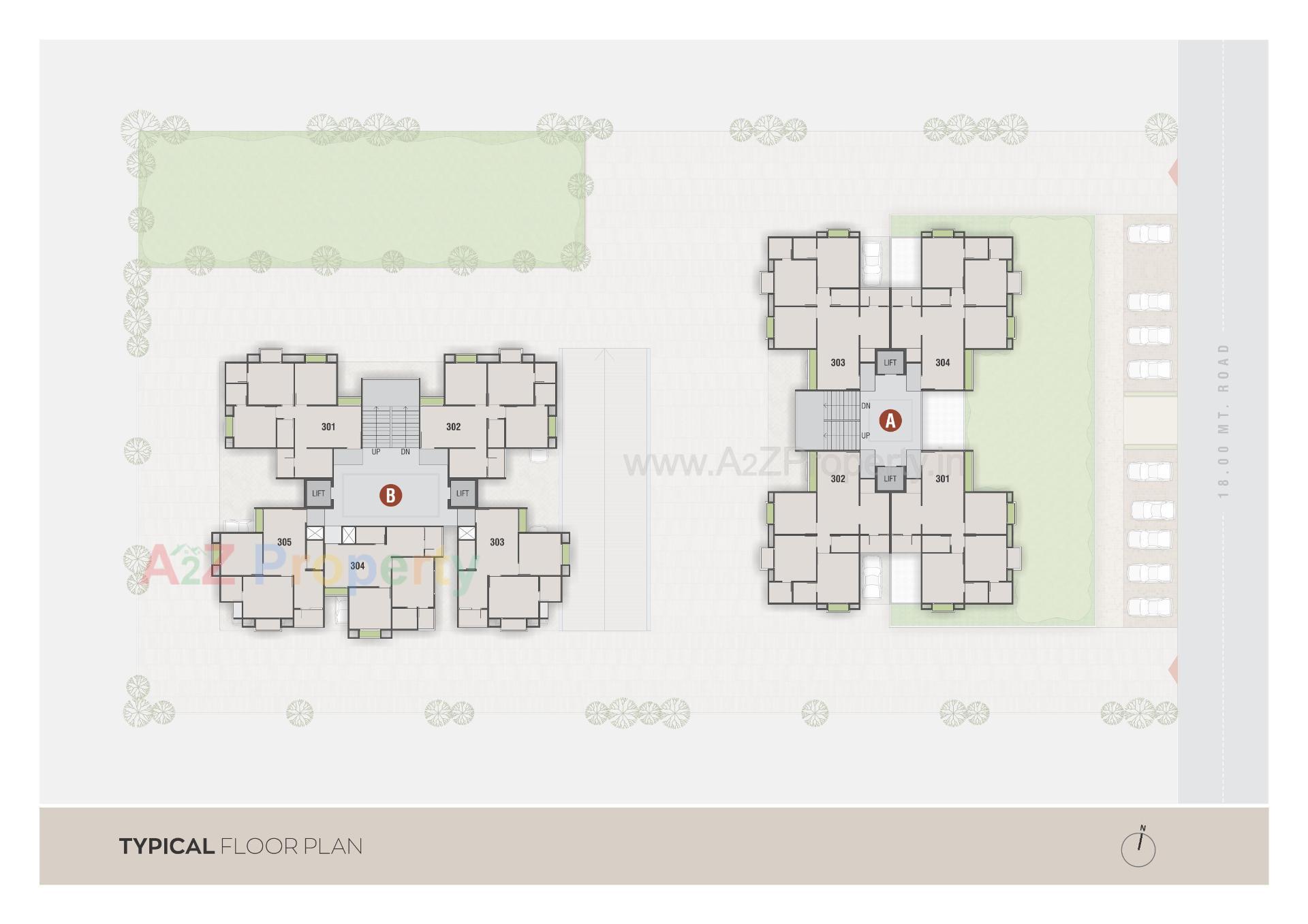Layout of real estate project Aadhvan Rise located at Ghuma, Ahmedabad, Gujarat