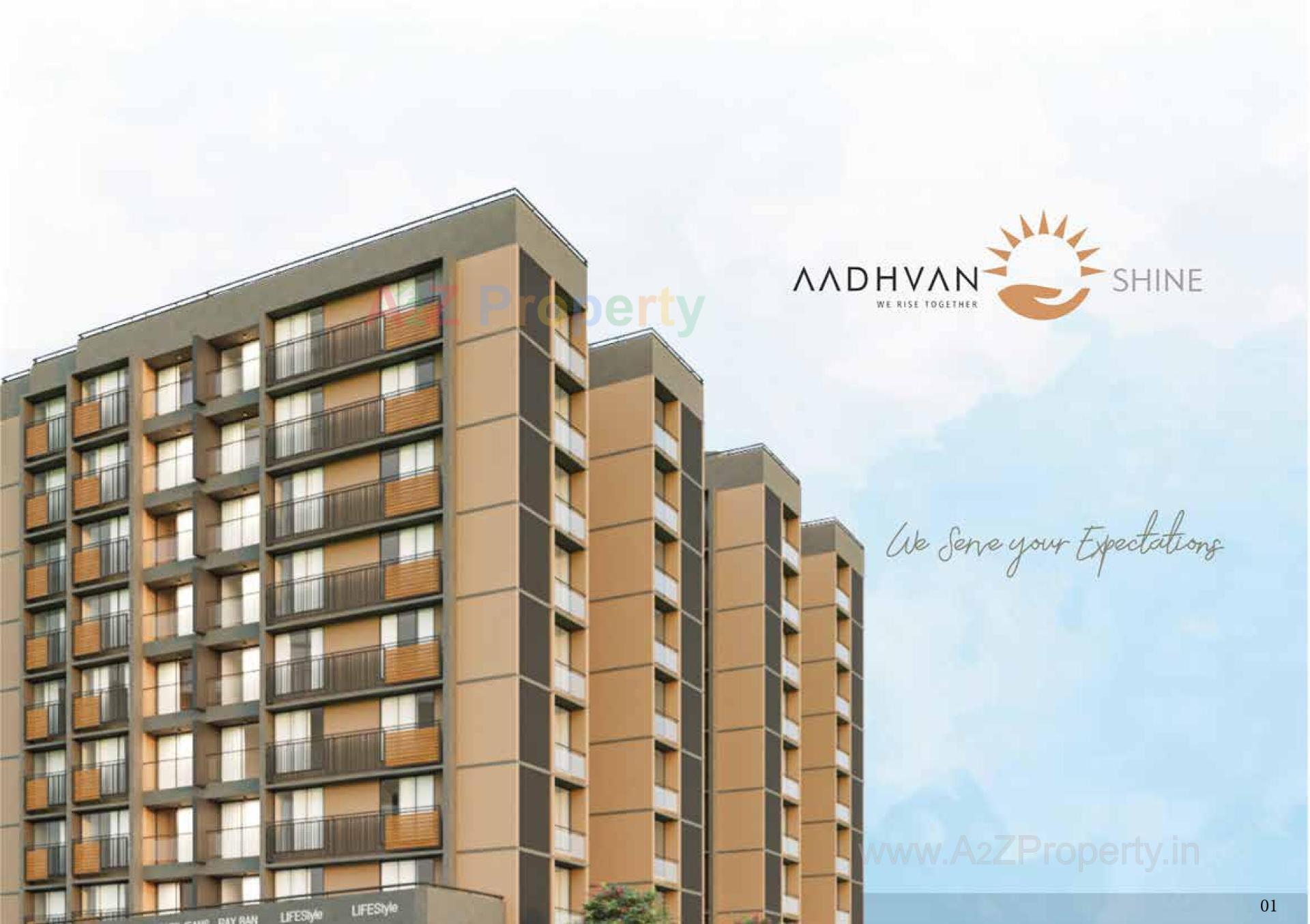 3D Elevation of real estate project Aadhvan Shine located at Ghuma, Ahmedabad, Gujarat