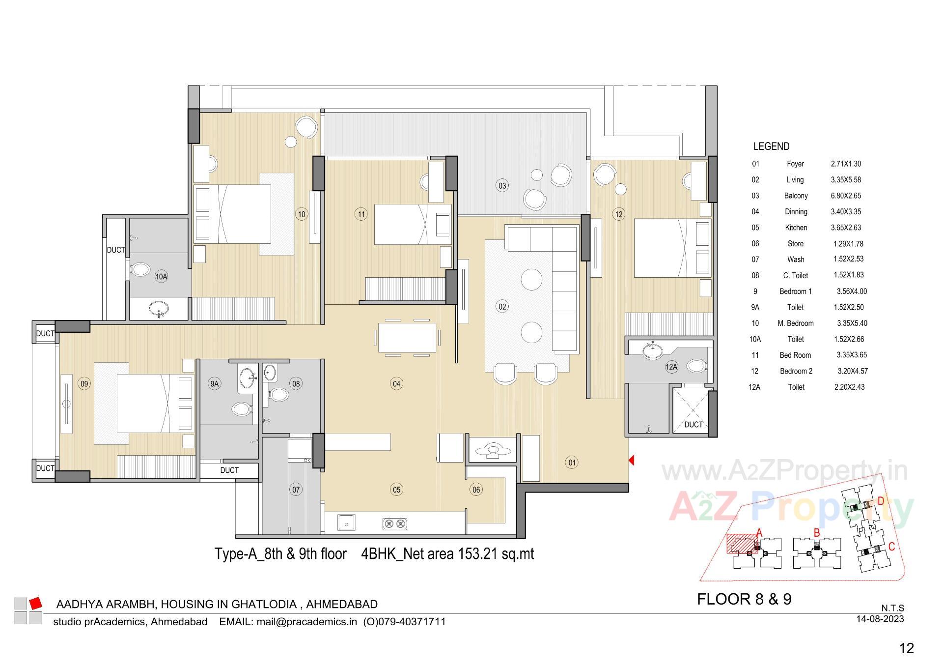 Layout of real estate project Aadhya Arambh located at Chandlodiya, Ahmedabad, Gujarat