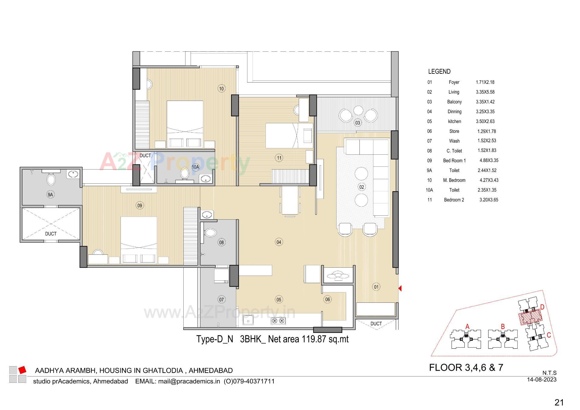 Layout of real estate project Aadhya Arambh located at Chandlodiya, Ahmedabad, Gujarat