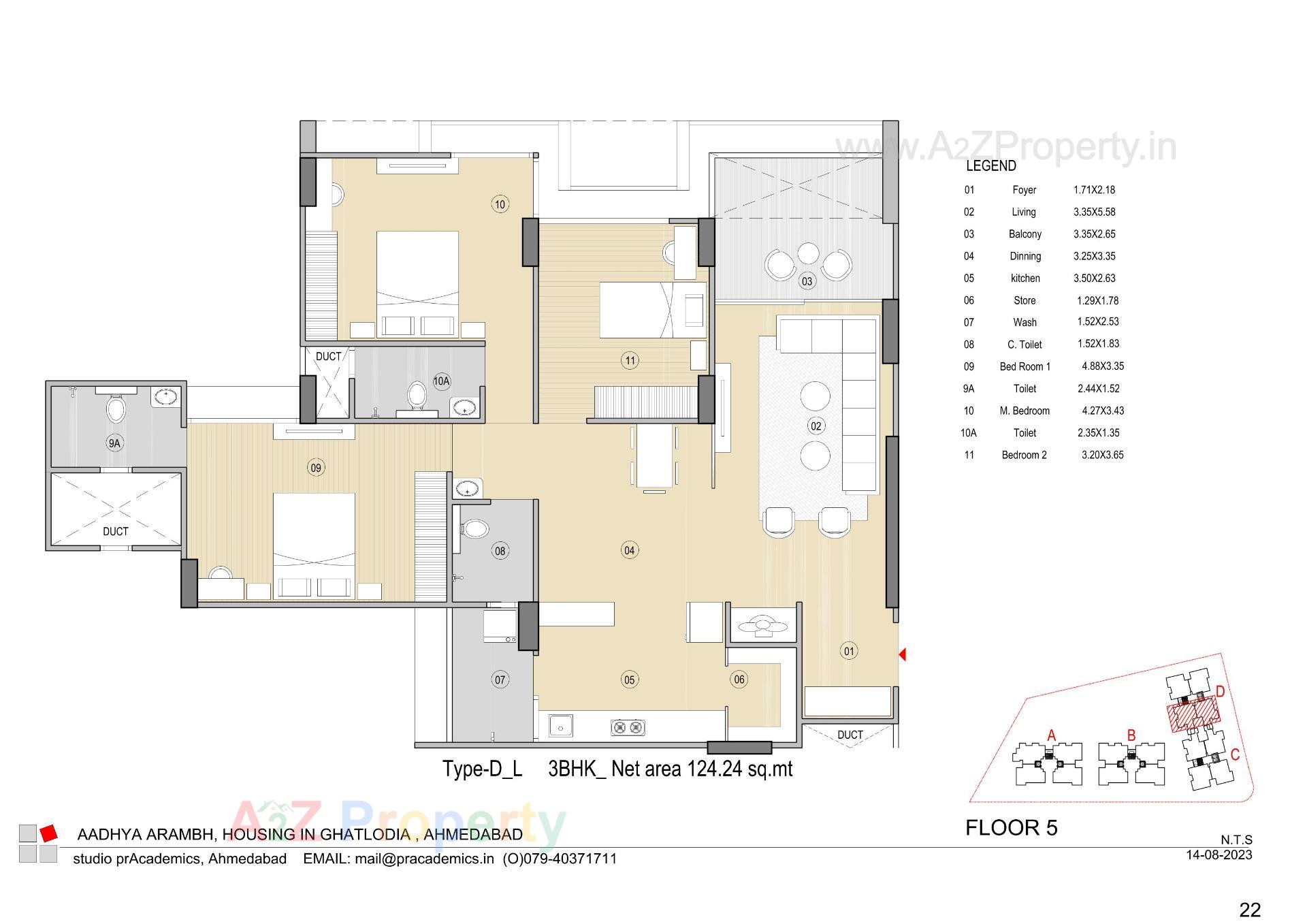 Layout of real estate project Aadhya Arambh located at Chandlodiya, Ahmedabad, Gujarat