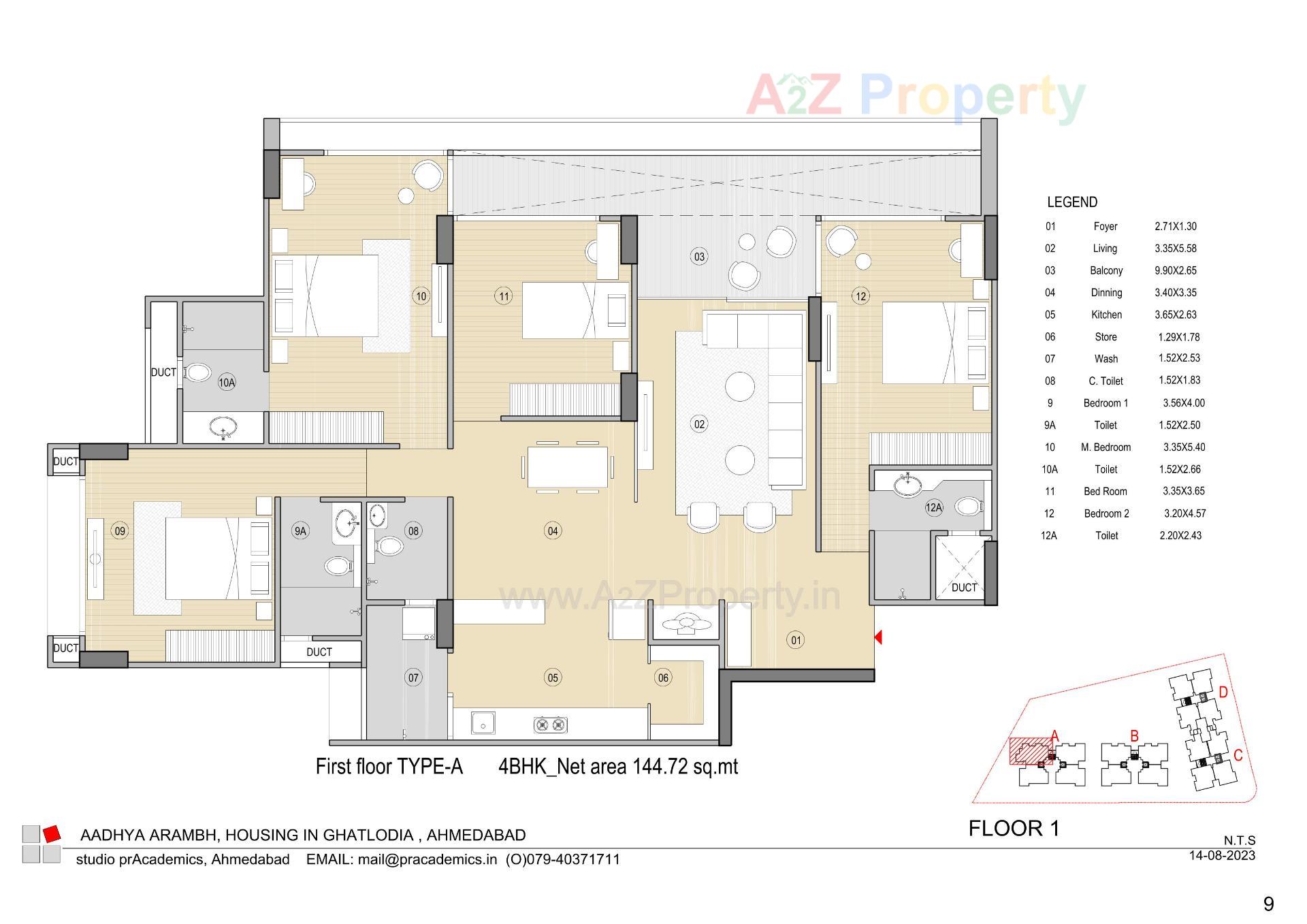 Layout of real estate project Aadhya Arambh located at Chandlodiya, Ahmedabad, Gujarat