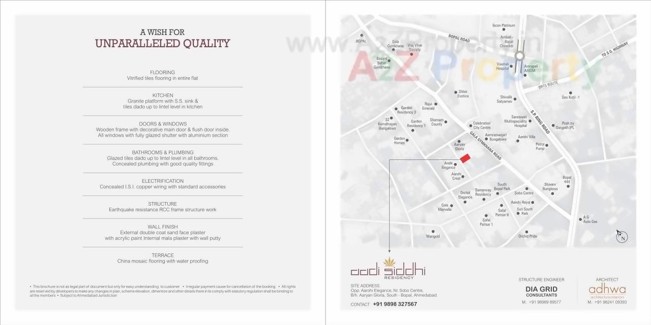  of real estate project Aadi Siddhi Residency located at Bopal, Ahmedabad, Gujarat