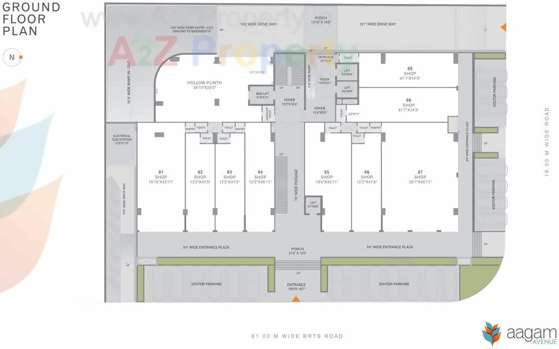 Layout of real estate project Aagam Avenue located at Acher, Ahmedabad, Gujarat