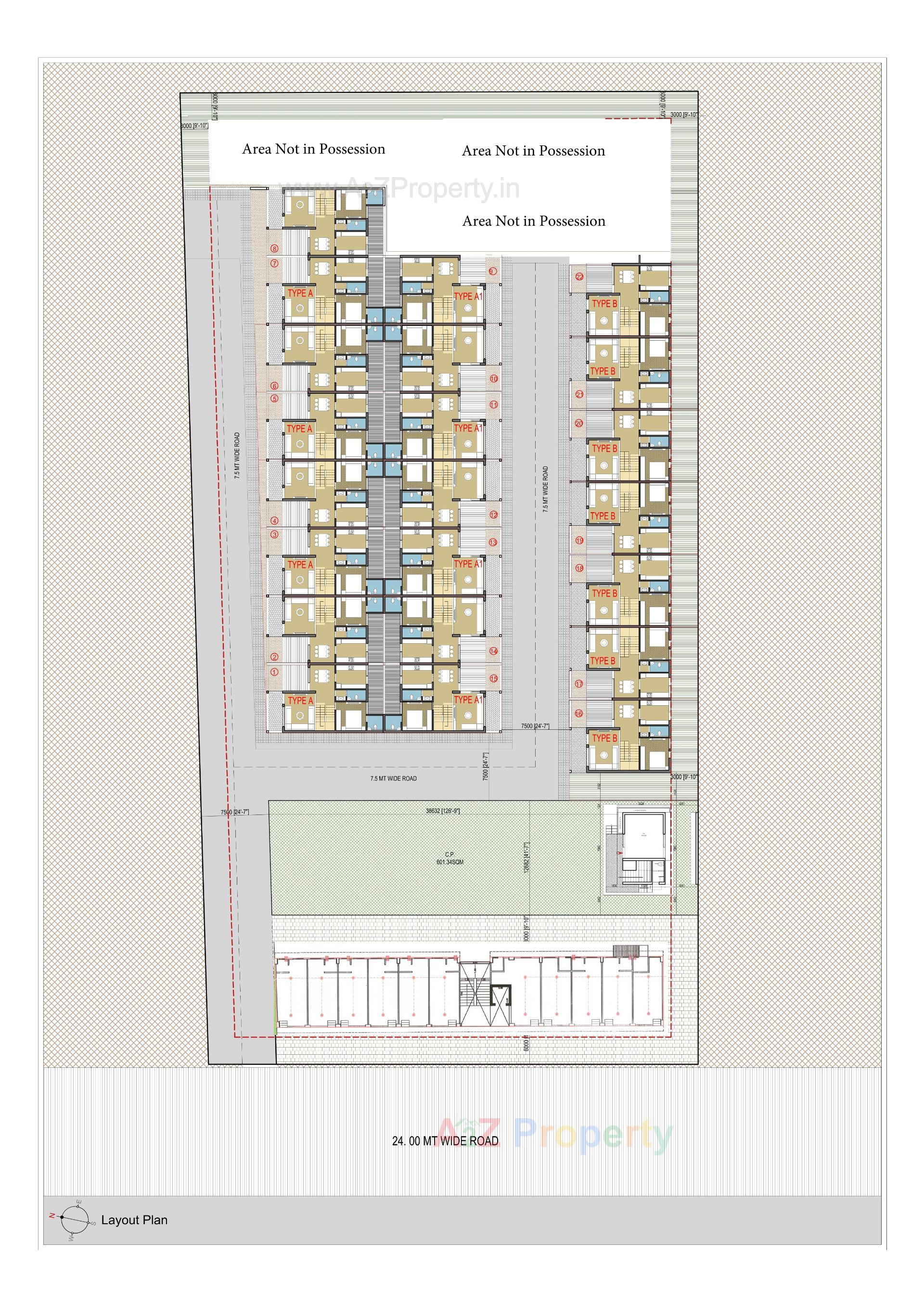 Layout of real estate project Aakar Bunglows located at Ahmedabad, Ahmedabad, Gujarat