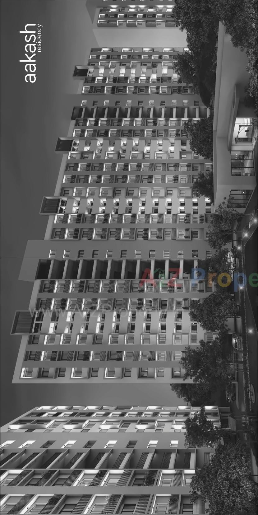 3D Elevation of real estate project Aakash Residency located at Shela, Ahmedabad, Gujarat