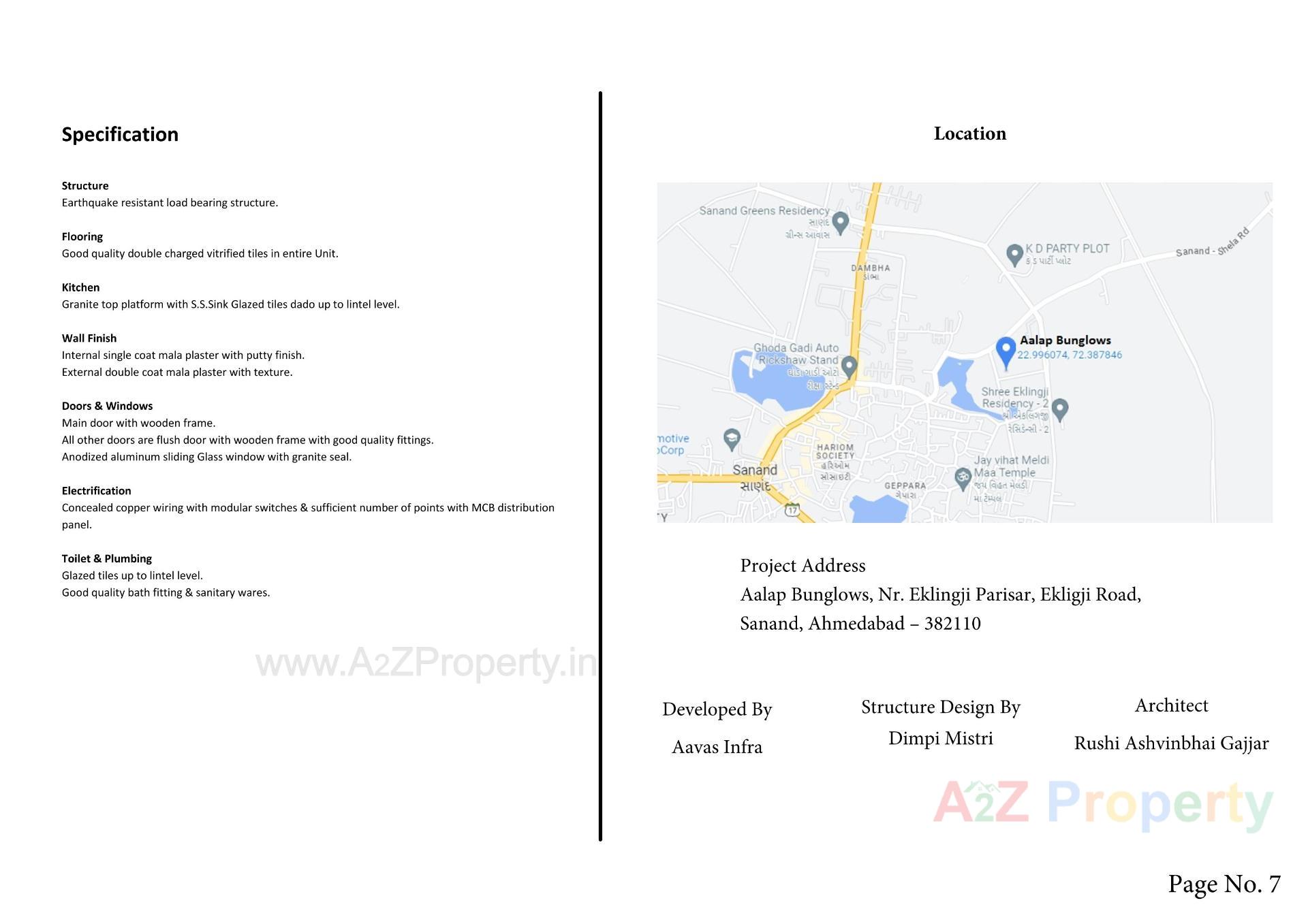  of real estate project Aalap Bunglows located at Sanand, Ahmedabad, Gujarat