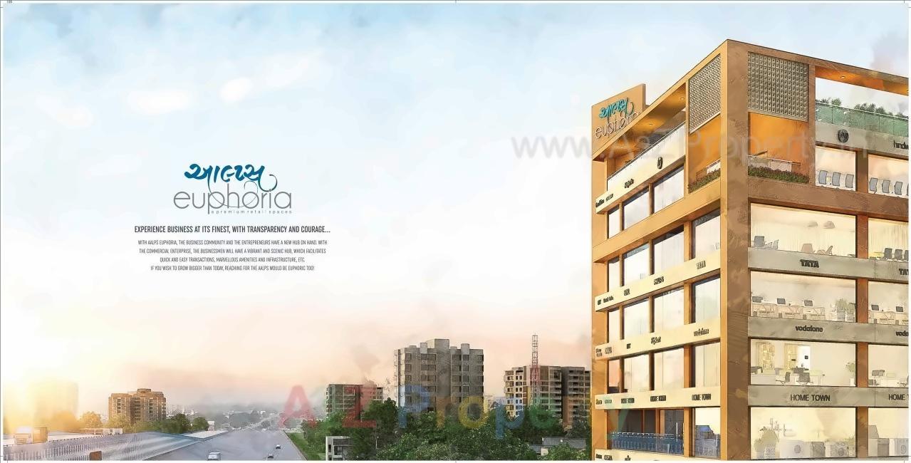 3D Elevation of real estate project Aalps Euphoria located at Gota, Ahmedabad, Gujarat