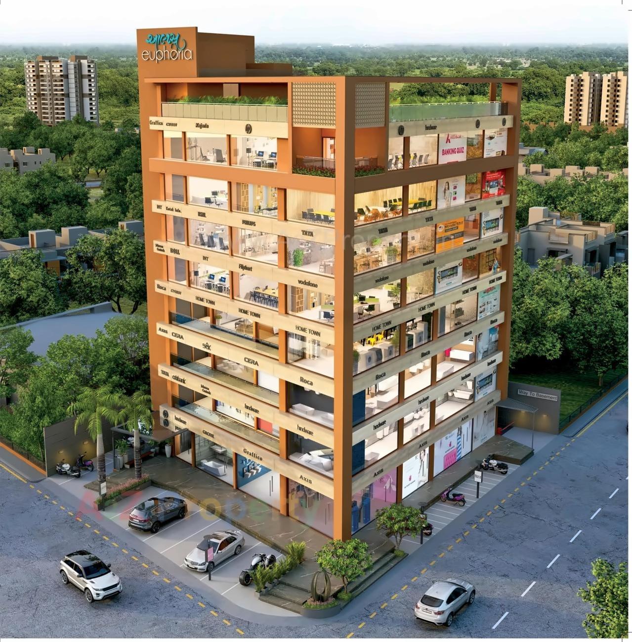 3D Elevation of real estate project Aalps Euphoria located at Gota, Ahmedabad, Gujarat