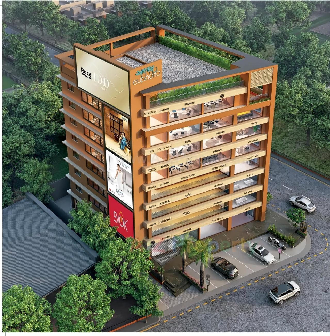 3D Elevation of real estate project Aalps Euphoria located at Gota, Ahmedabad, Gujarat