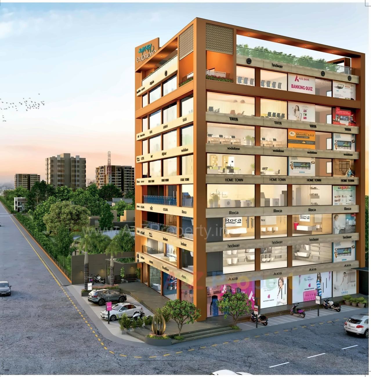 3D Elevation of real estate project Aalps Euphoria located at Gota, Ahmedabad, Gujarat