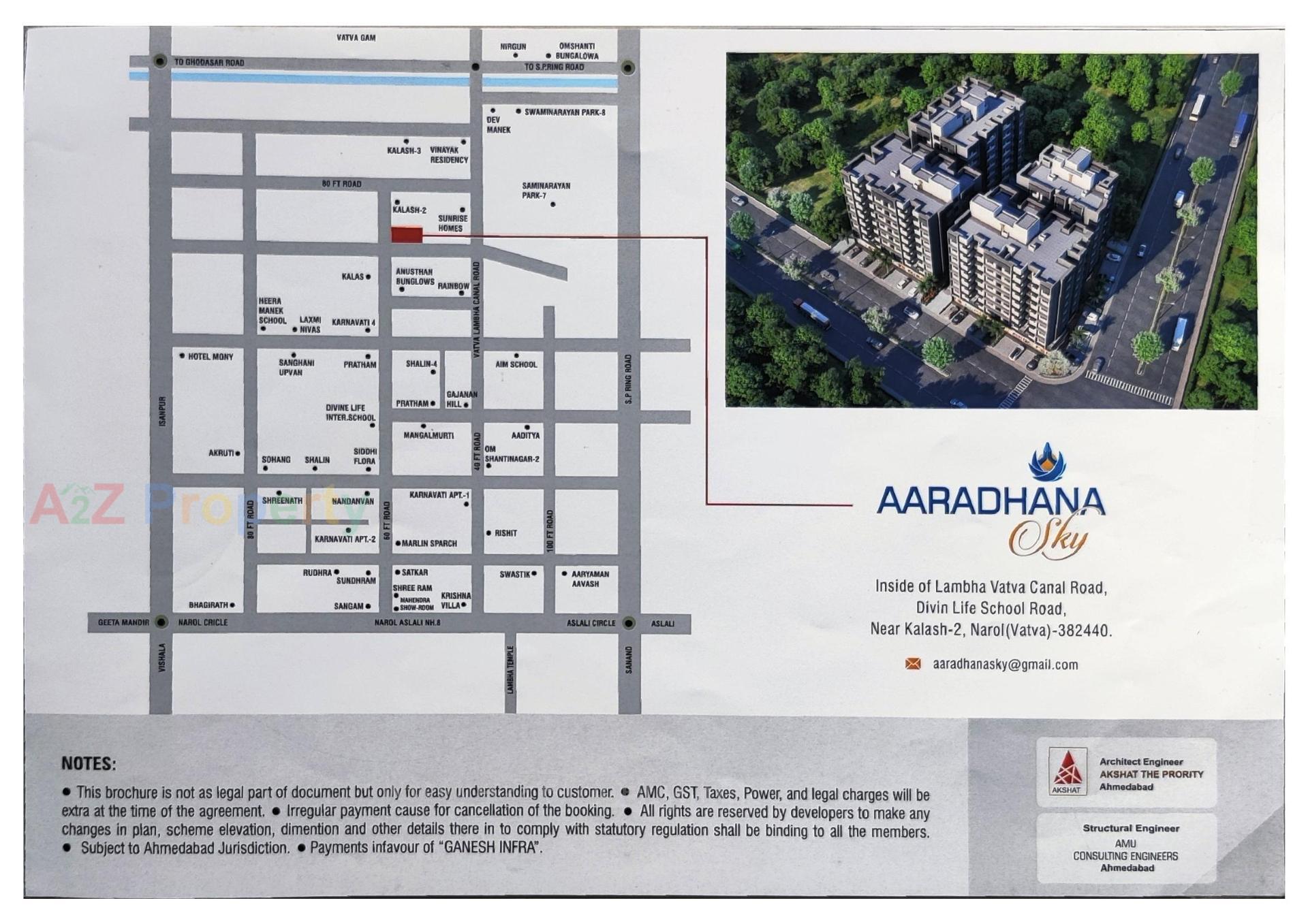 Layout of real estate project Aaradhana Sky located at Vatva, Ahmedabad, Gujarat