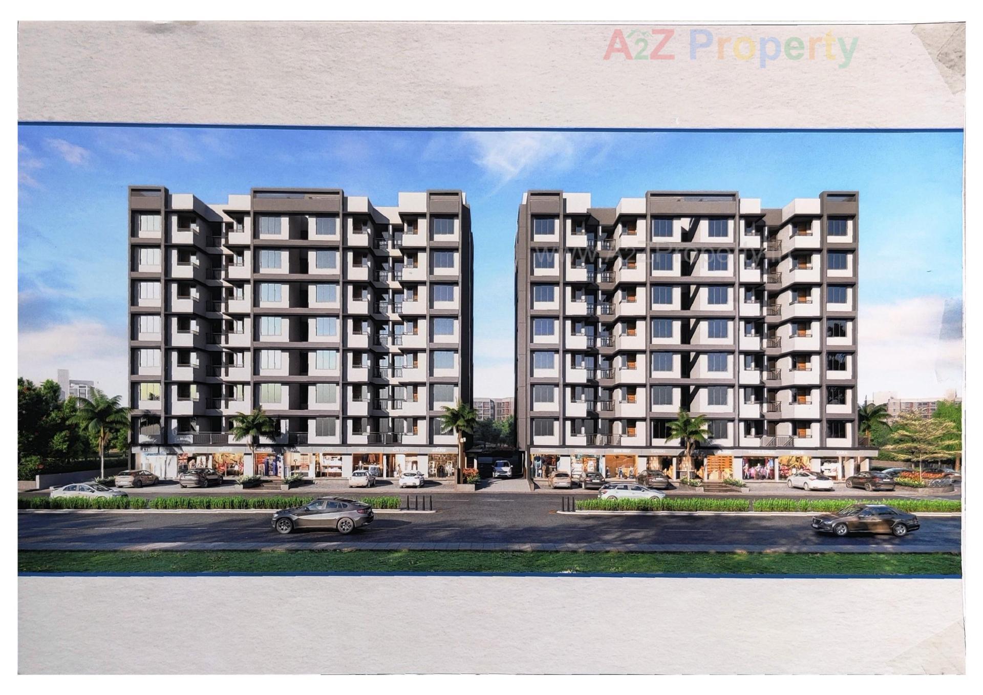 3D Elevation of real estate project Aaradhana Sky located at Vatva, Ahmedabad, Gujarat