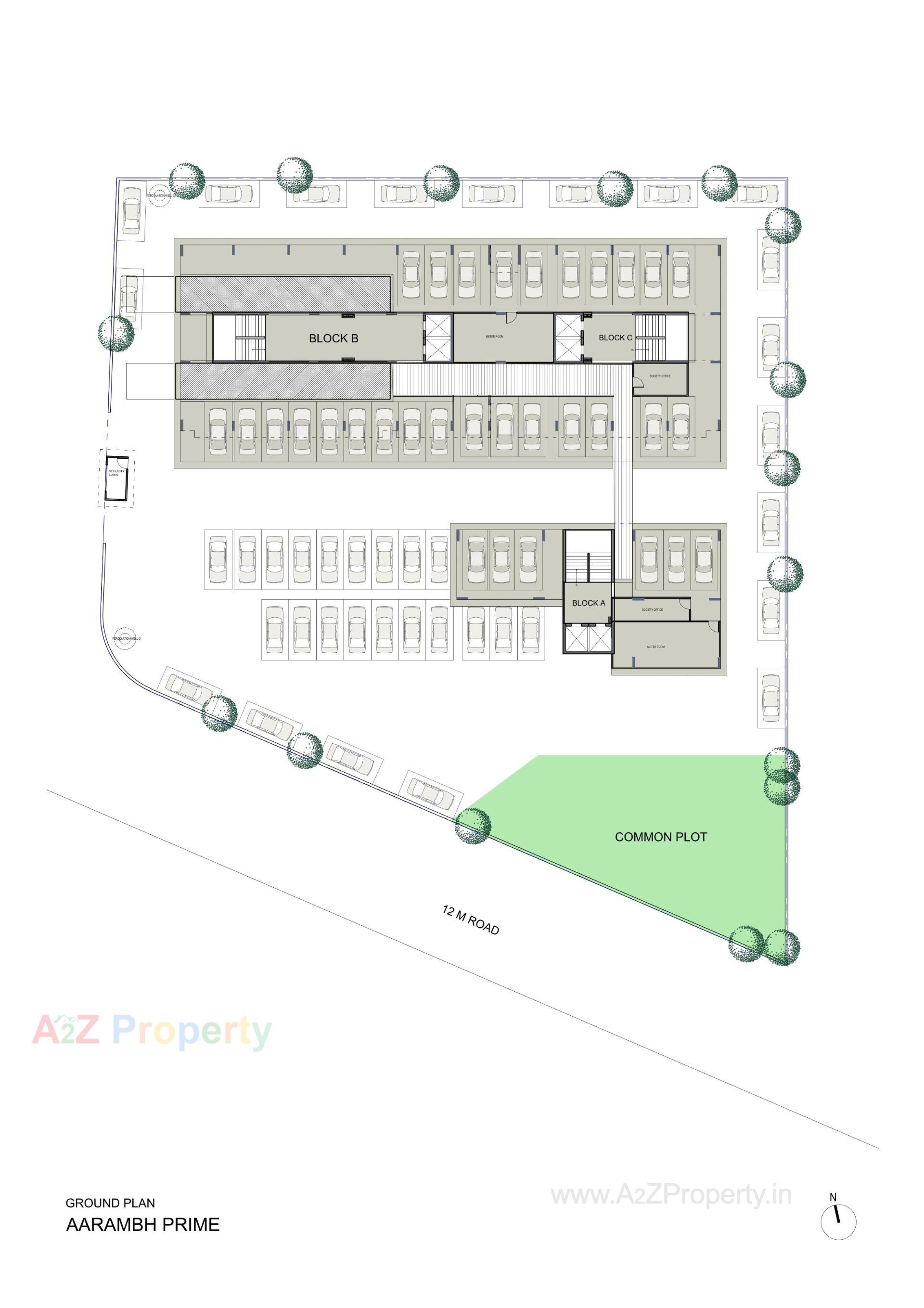 Layout of real estate project Aarambh Prime located at Chandlodia, Ahmedabad, Gujarat