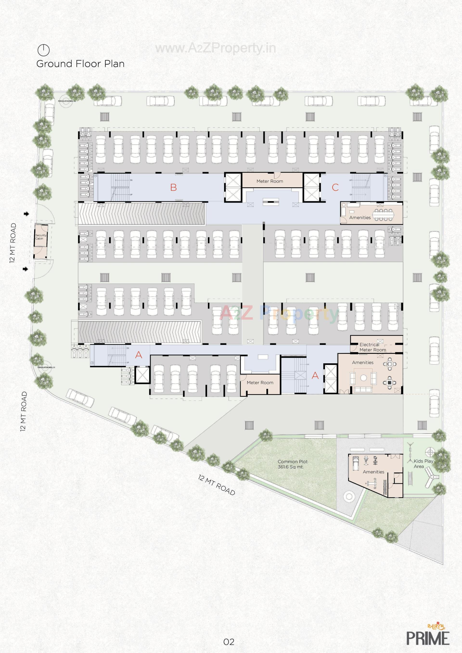 Layout of real estate project Aarambh Prime located at Chandlodia, Ahmedabad, Gujarat