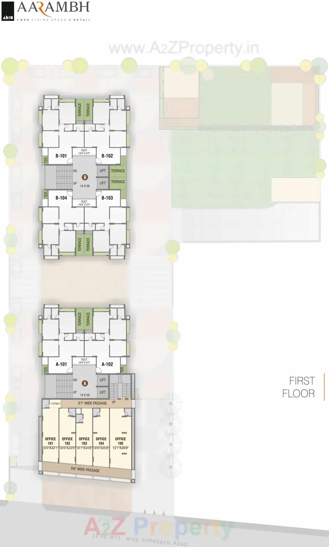 Layout of real estate project Aarambh located at Ghuma, Ahmedabad, Gujarat