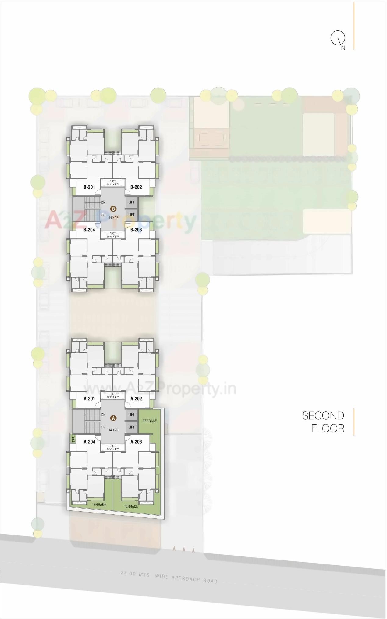 Layout of real estate project Aarambh located at Ghuma, Ahmedabad, Gujarat