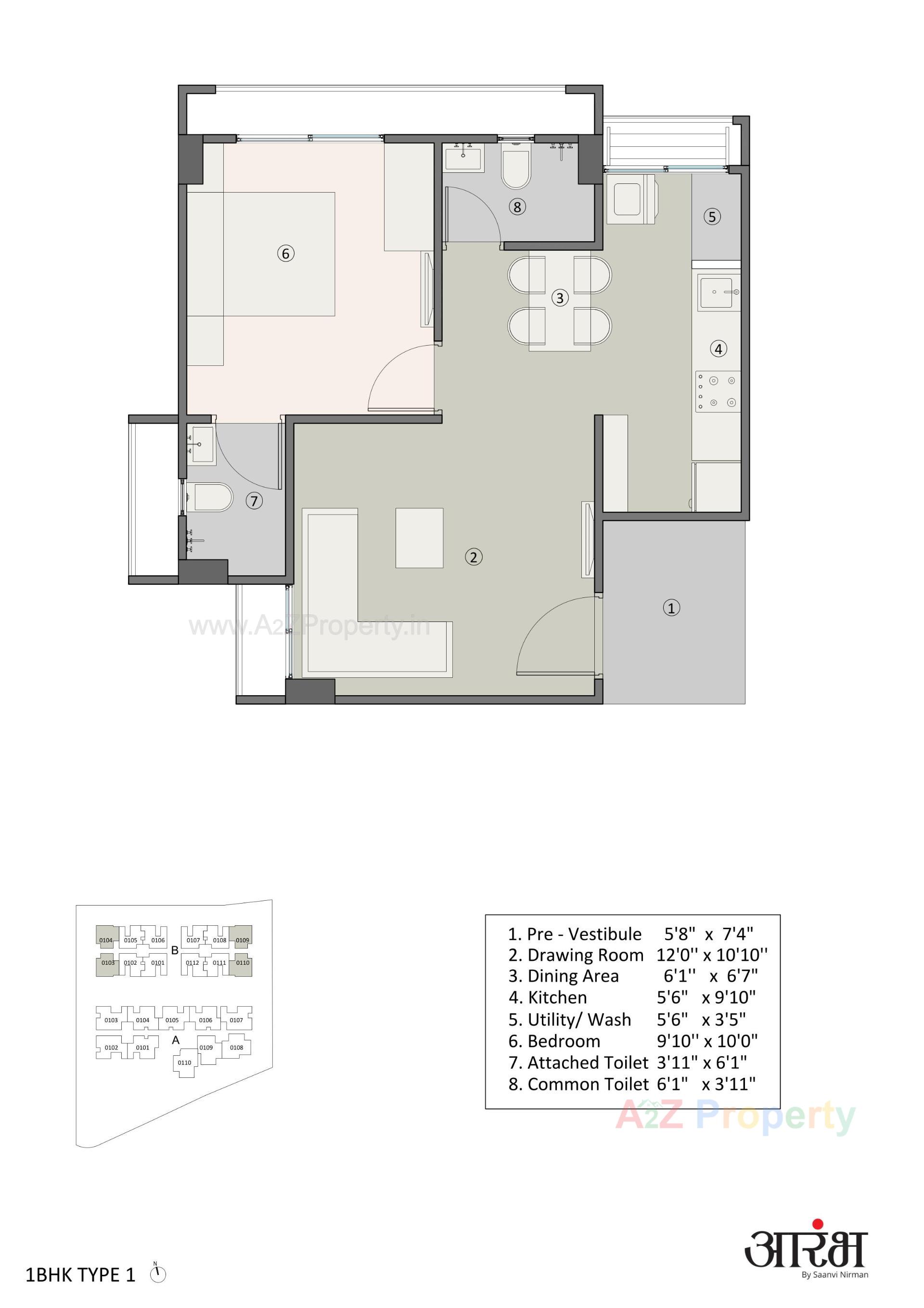Layout of real estate project Aarambh located at Chandlodiya, Ahmedabad, Gujarat