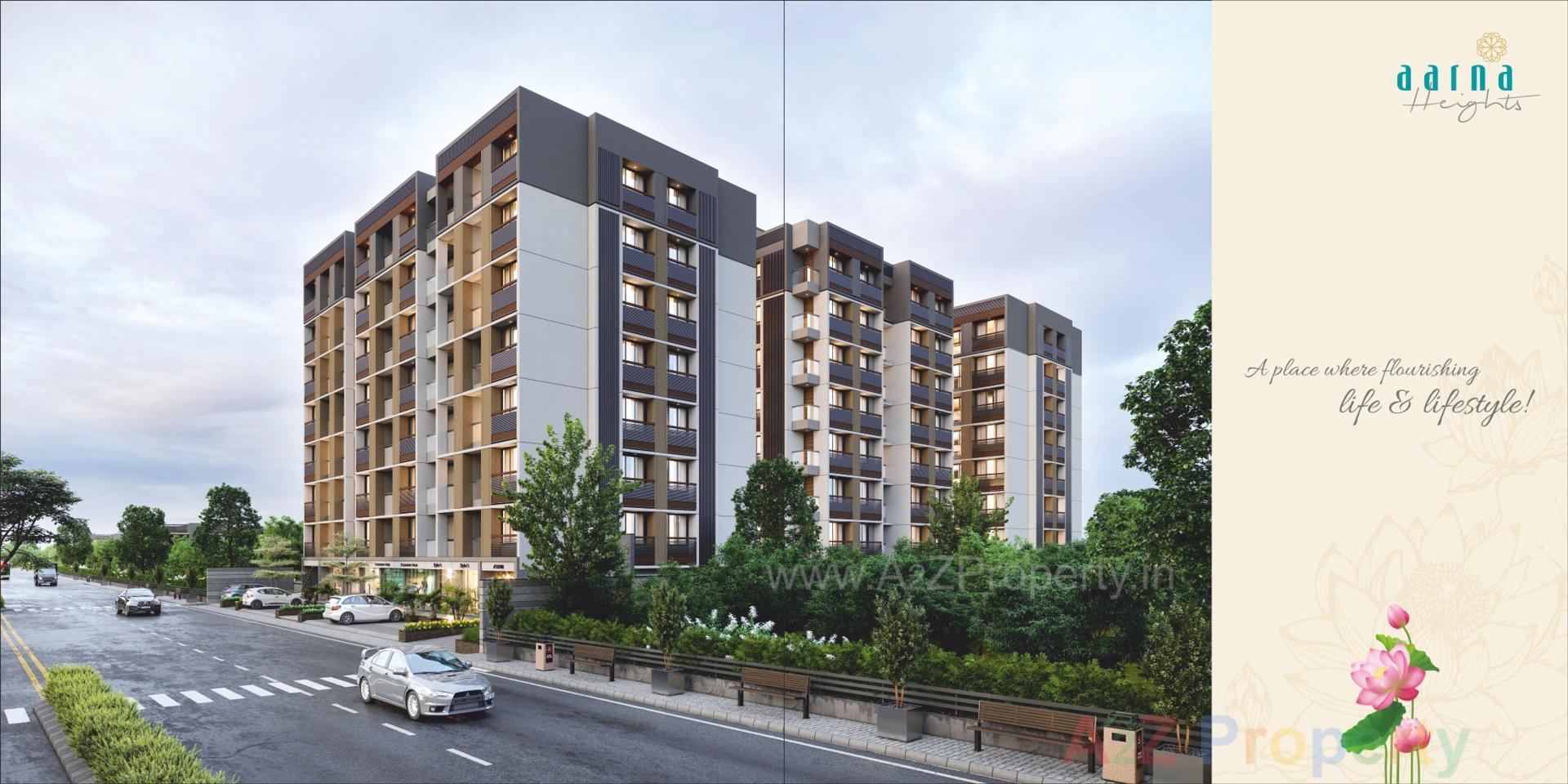 3D Elevation of real estate project Aarna Heights located at Nikol, Ahmedabad, Gujarat