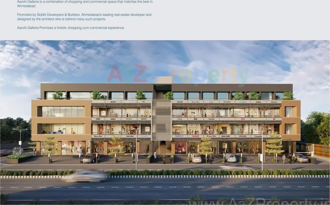 3D Elevation of real estate project Aarohi Galleria located at Bopal, Ahmedabad, Gujarat