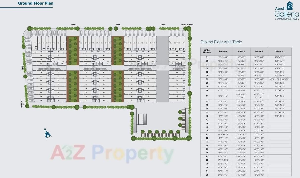 Layout of real estate project Aarohi Galleria located at Bopal, Ahmedabad, Gujarat