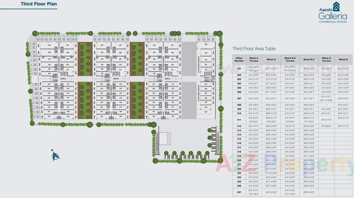 Layout of real estate project Aarohi Galleria located at Bopal, Ahmedabad, Gujarat