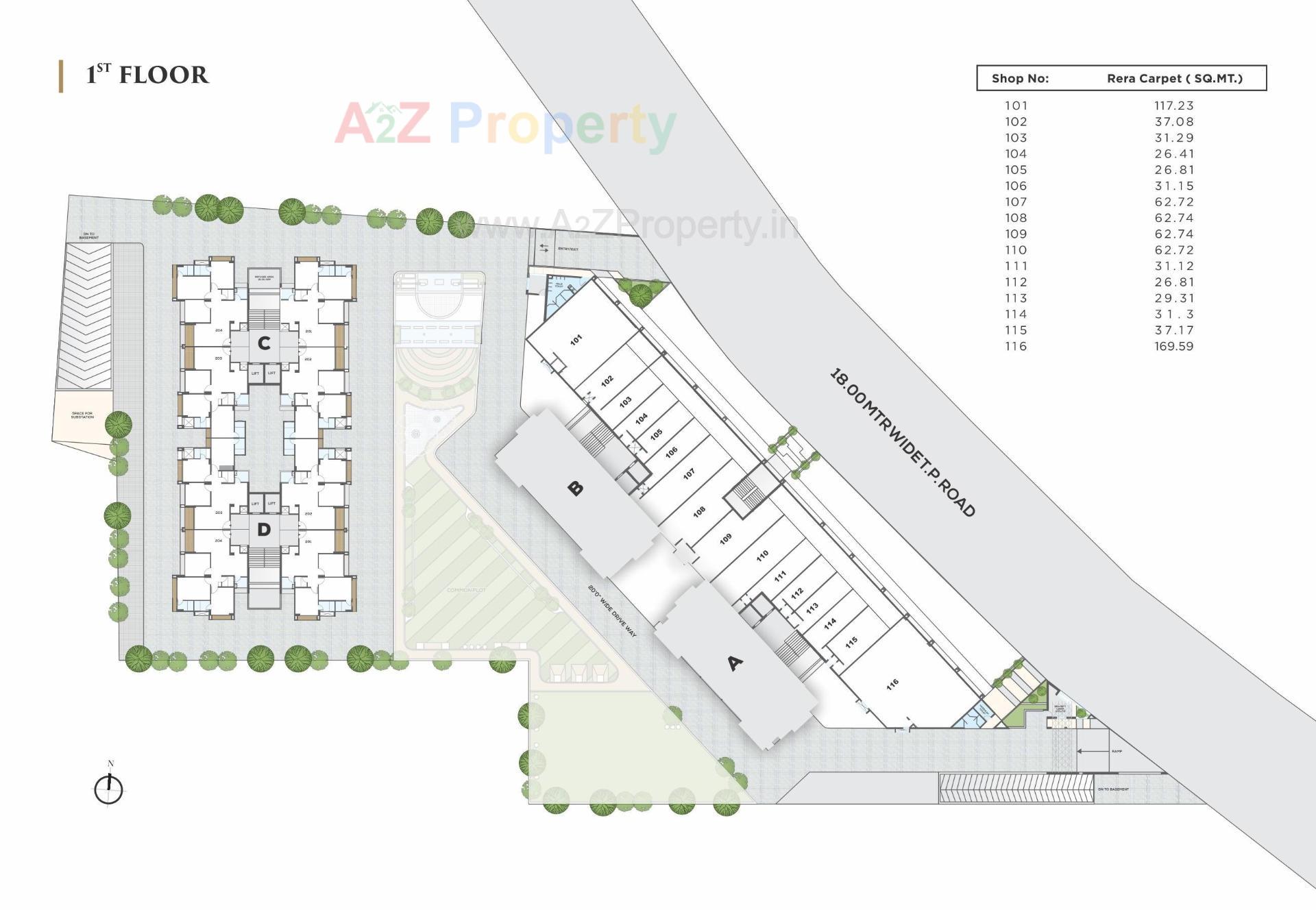 Layout of real estate project Aarohi Vivianna located at Ghuma, Ahmedabad, Gujarat