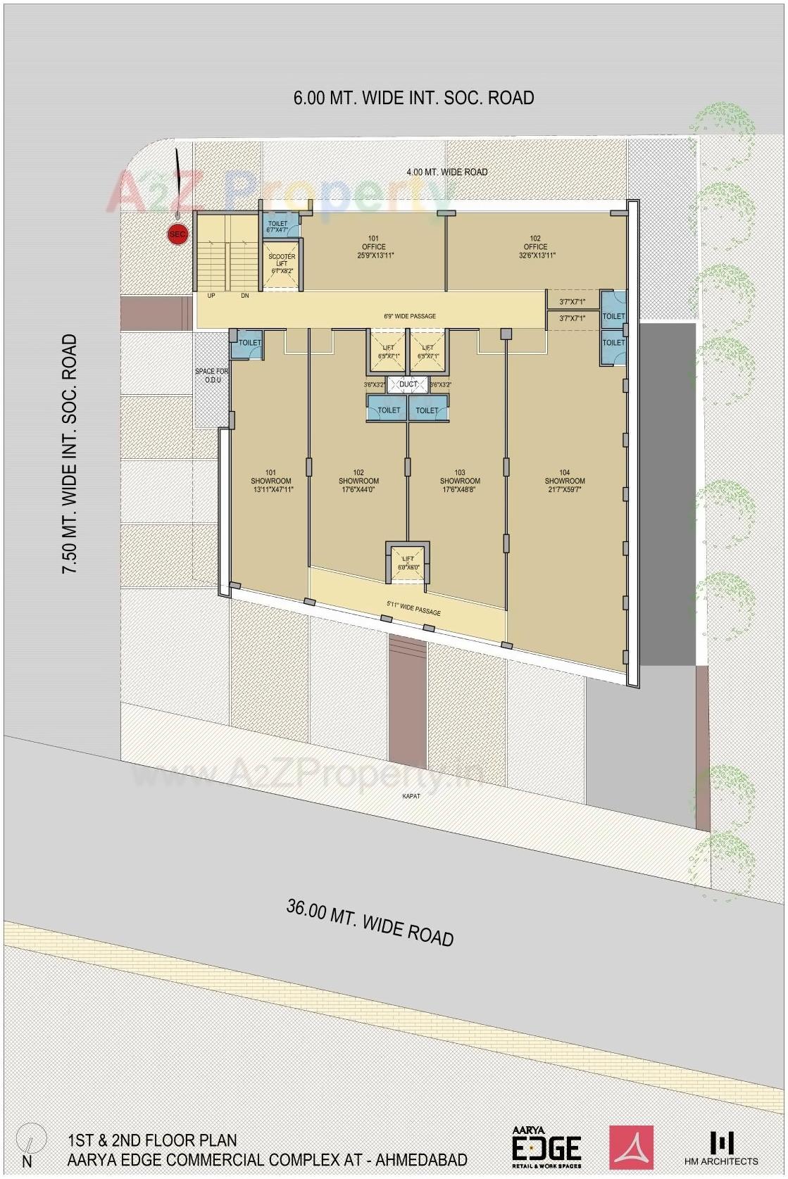 Layout of real estate project Aarya Edge located at Bopal, Ahmedabad, Gujarat