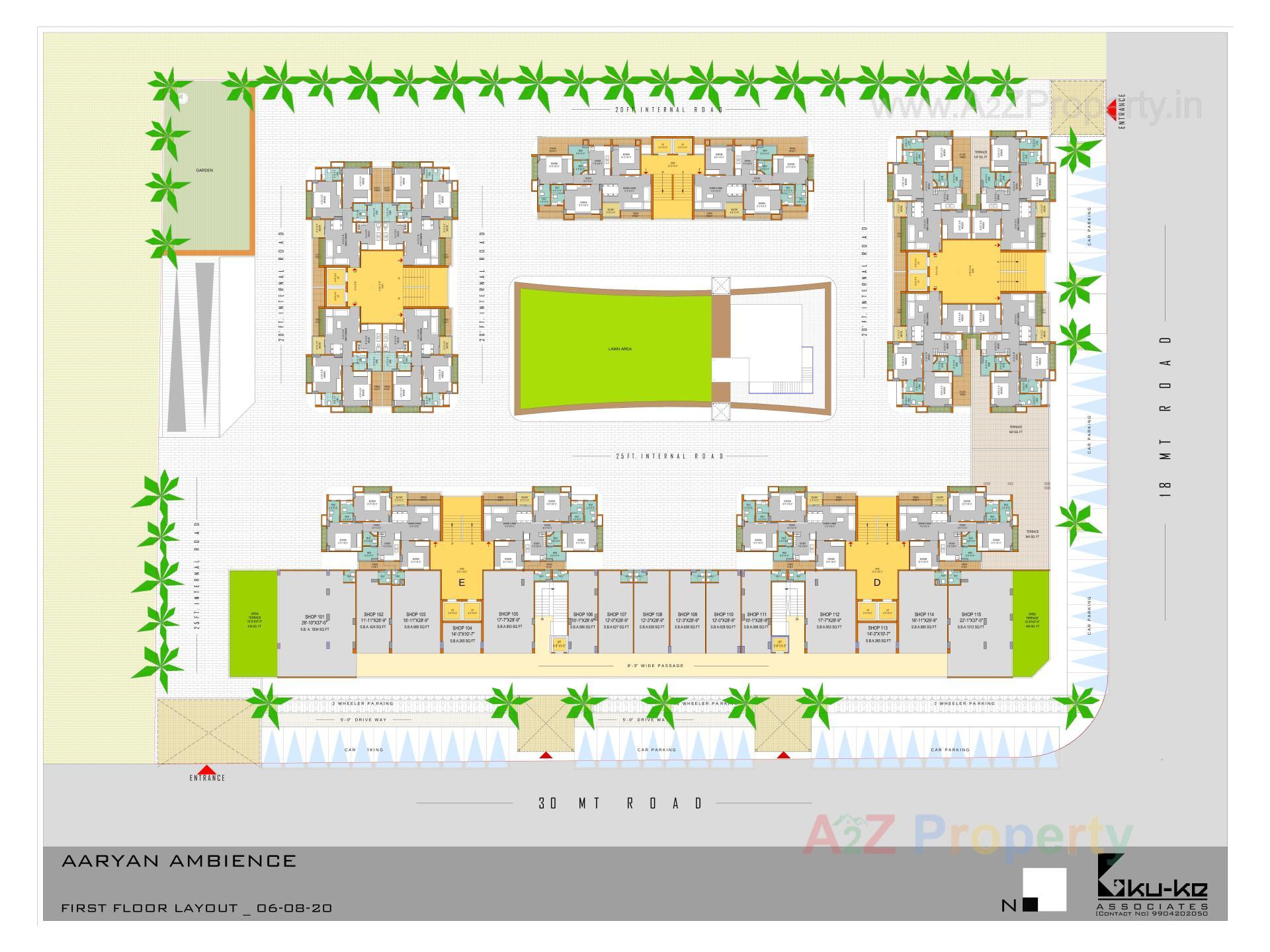 Layout of real estate project Aaryan Ambience located at Gota, Ahmedabad, Gujarat