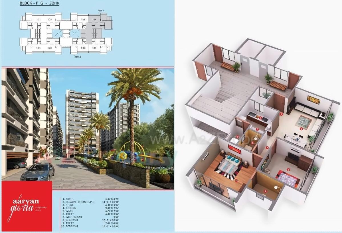 Layout of real estate project Aaryan Gloria located at Anjar, Ahmedabad, Gujarat