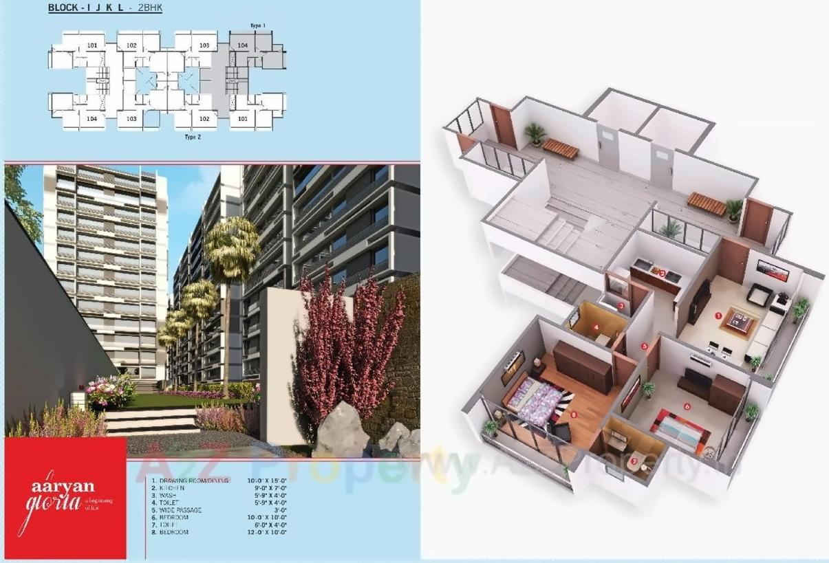 Layout of real estate project Aaryan Gloria located at Anjar, Ahmedabad, Gujarat