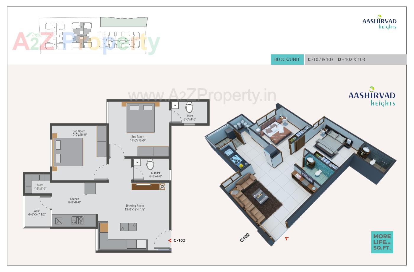 Layout of real estate project Aashirvad Heights located at Ahmedabad, Ahmedabad, Gujarat