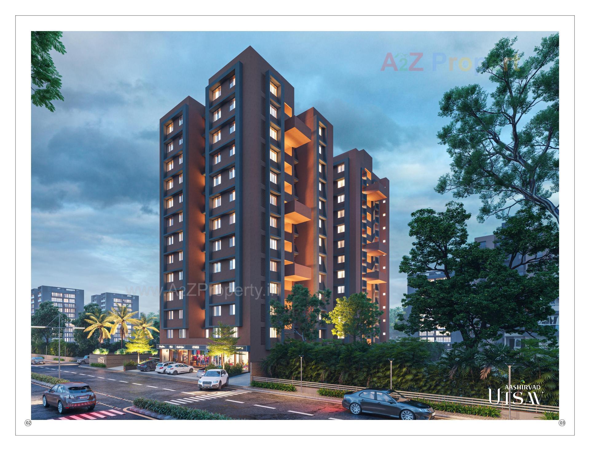 3D Elevation of real estate project Aashirvad Utsav located at Vatva, Ahmedabad, Gujarat
