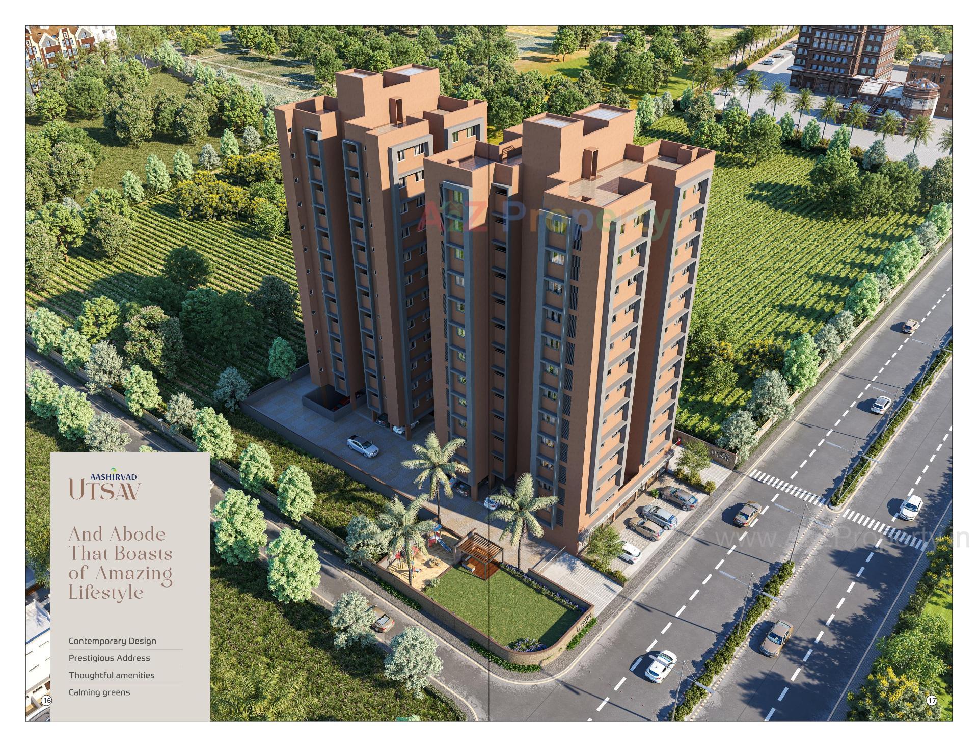 3D Elevation of real estate project Aashirvad Utsav located at Vatva, Ahmedabad, Gujarat