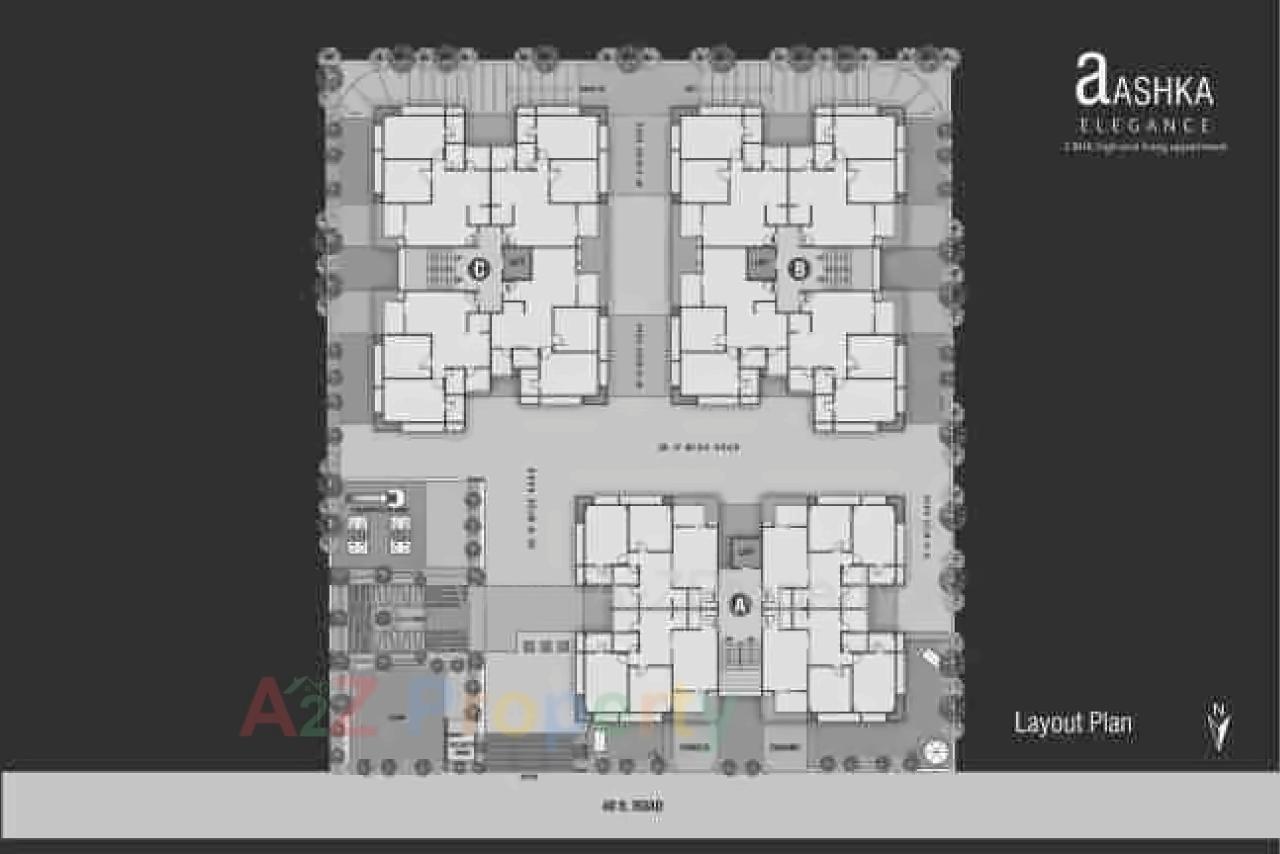 Layout of real estate project Aashka Elegance located at Gota, Ahmedabad, Gujarat