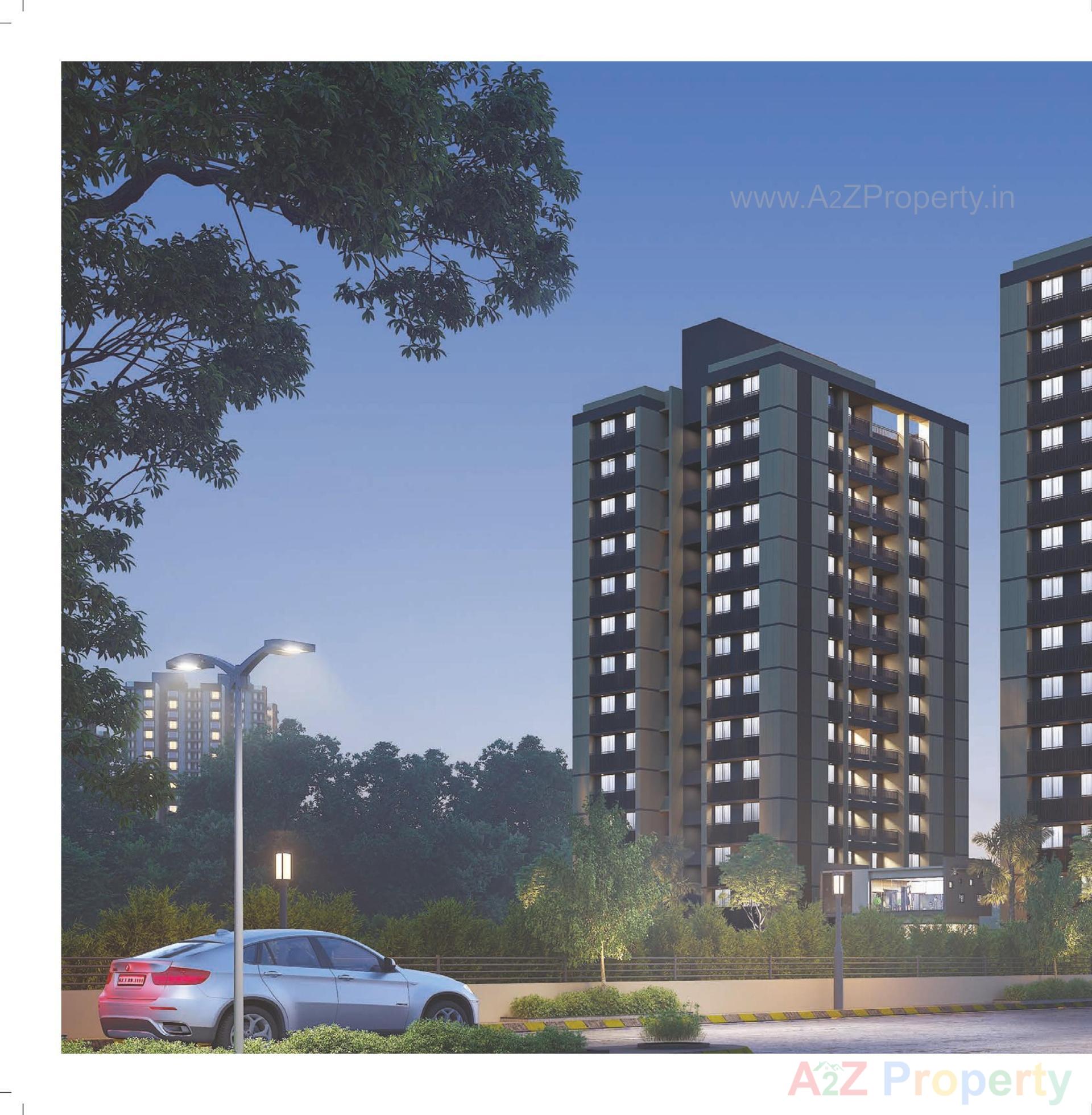 3D Elevation of real estate project Aatishya 100 located at Tragad, Ahmedabad, Gujarat