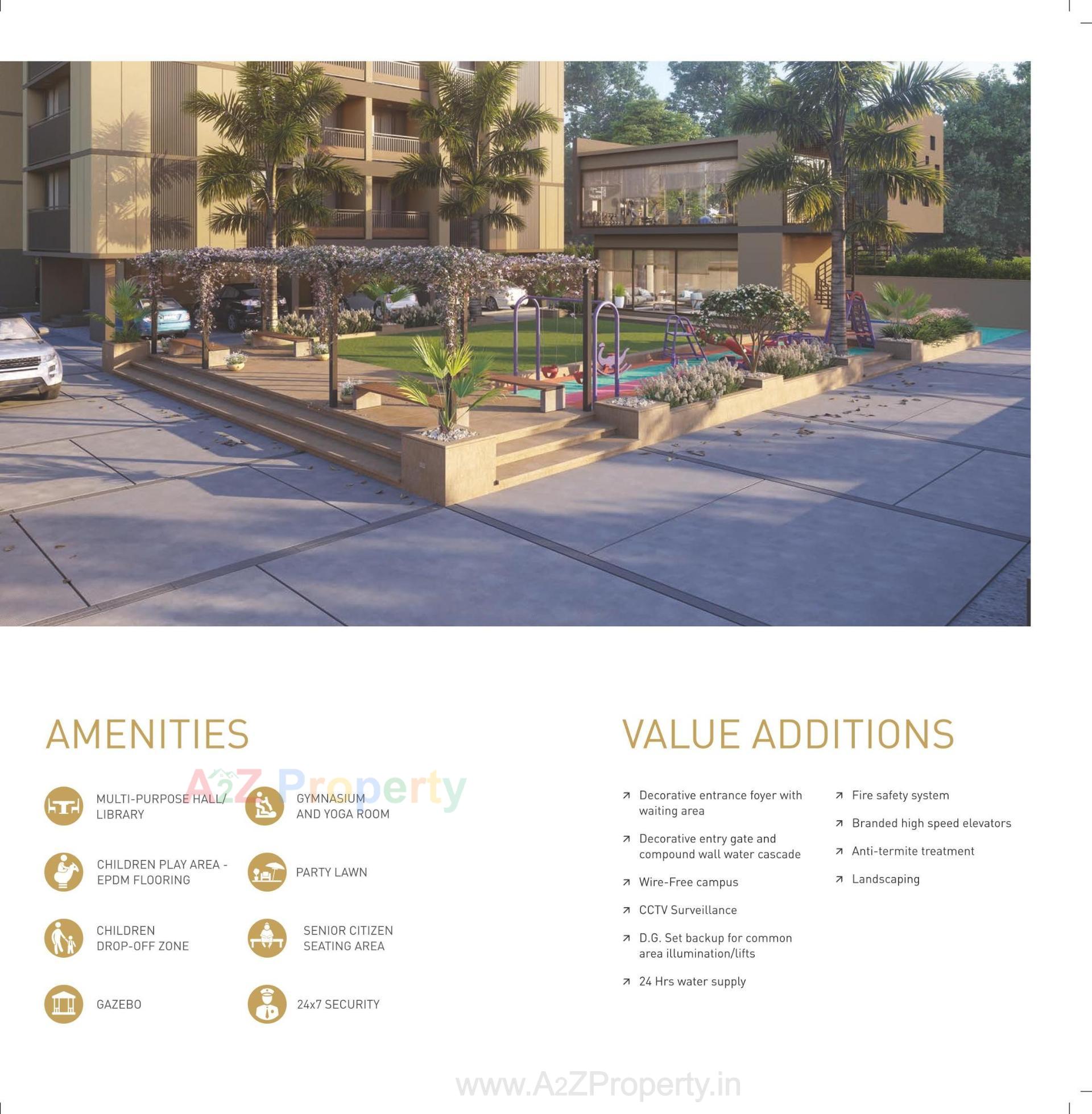 3D Elevation of real estate project Aatishya 100 located at Tragad, Ahmedabad, Gujarat