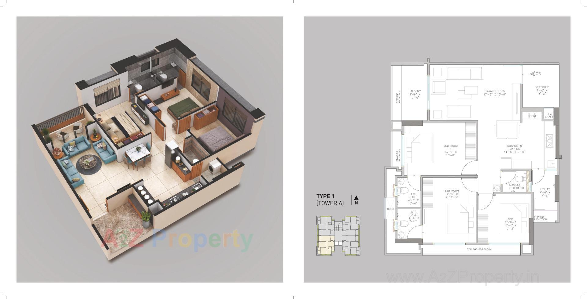 Layout of real estate project Aatishya 100 located at Tragad, Ahmedabad, Gujarat