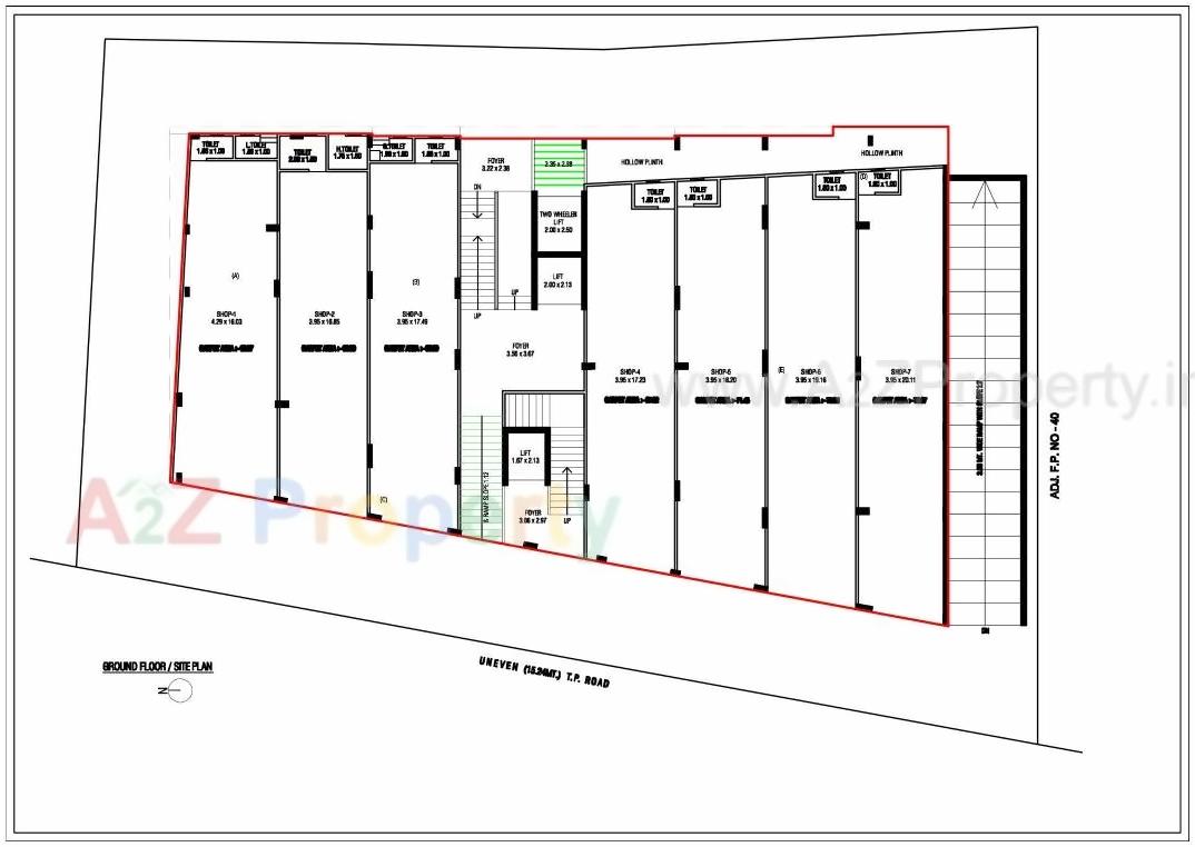 Layout of real estate project Aatrey Rudra Elegance located at Maninagar, Ahmedabad, Gujarat