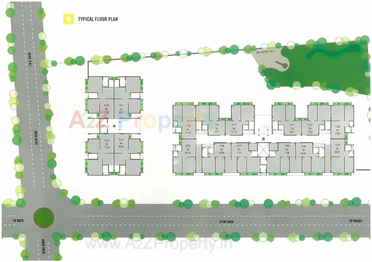 Layout of real estate project Aavkar Height located at Zundal, Ahmedabad, Gujarat