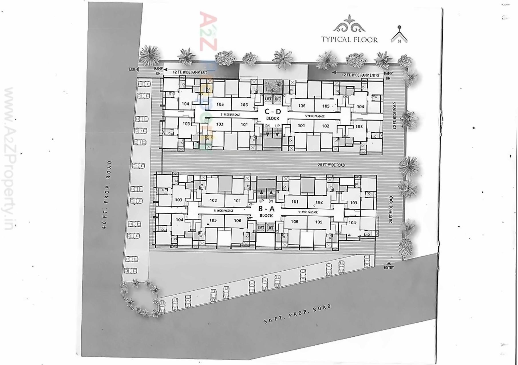Layout of real estate project Abhilasha Height located at Naroda, Ahmedabad, Gujarat