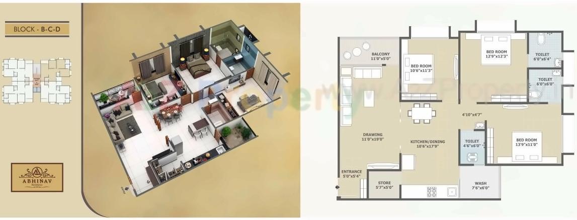 Layout of real estate project Abhinav Residency located at Nikol, Ahmedabad, Gujarat