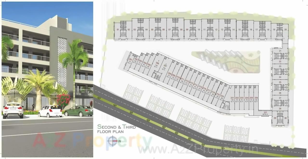 Layout of real estate project Abhishek located at Asarwa, Ahmedabad, Gujarat