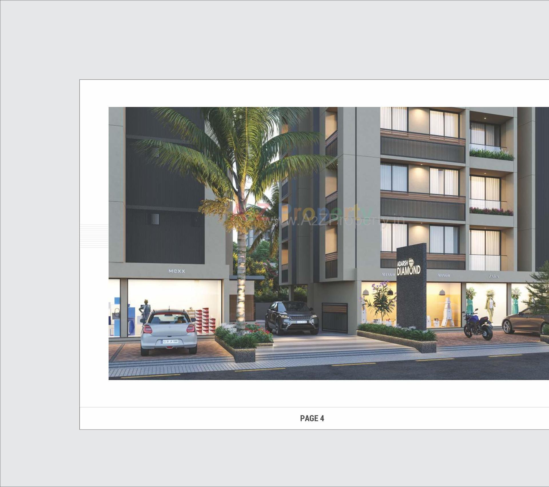 3D Elevation of real estate project Adarsh Diamond located at Bilasiya, Ahmedabad, Gujarat